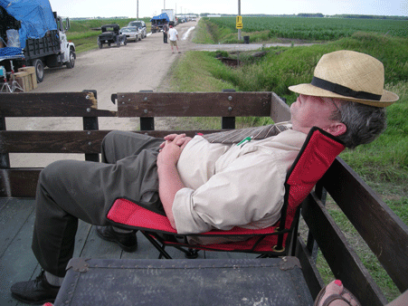 Jennifer caught me waiting to be called to work.